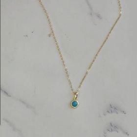 Women's Simple Fashion S925 Sterling Silver Turquoise Necklace