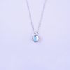 925 Sterling Silver Round Multicolored Stone Necklace