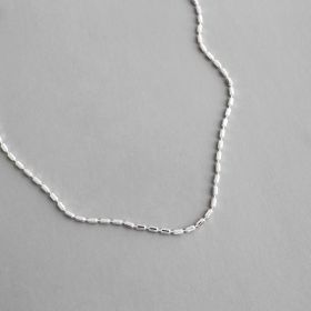 Simple New Geometry Irregular Tube 925 Sterling Silver Necklace