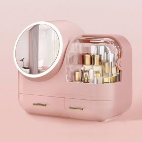 Joybos¬Æ Makeup Storage Organizer Box with Led Lighted Mirror Pink