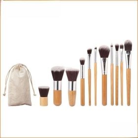 11 Bamboo Handle Makeup Brush Set