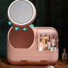 Joybos¬Æ Makeup Storage Organizer Box with Led Lighted Mirror Pink
