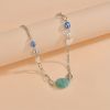 Turquoise & Faux Pearls Choker Necklace Vintage Style Elegant Neck Jewelry Decor