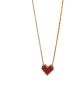 Titanium steel plated 18k gold French love necklace women acrylic peach heart collarbone chain light luxury niche design premium