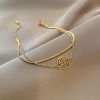 Simple Personality Retro Titanium Steel Double Layer Blessing Tag Bracelet