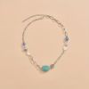 Turquoise & Faux Pearls Choker Necklace Vintage Style Elegant Neck Jewelry Decor