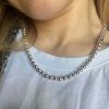 DOTEFFIL 925 Sterling Silver 6mm Smooth Beads Ball Chain Necklace For Women Trendy Wedding Engagement Jewelry Free Shipping