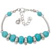 Charm Vintage Jewelry Silver Natural Turquoise Women Girl Butterfly Bracelet Chain Beads Bracelet & Bangle Wedding Gift
