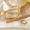 18K Gold Stainless Steel Shaped Bracelet