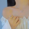 Fairy Zircon Wings Heart Crystal Pendant Necklace For Women Heart Clavicle Chain Choker Fashion Y2K Egirl Emo Jewelry Gifts