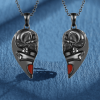 Magnetic Splicing Love Skull Couple Necklace