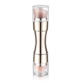 Retractable Metallic Four-in-one Multifunctional Makeup Brush (Color: Gold)