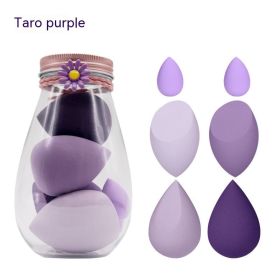 Foreign Trade Makeup Puff 7 PCs Canned Cosmetic Egg Suit Drift Bottle Makeup Sponge Soaking Water Bigger Mini (Option: Little Daisy Taro Purple)