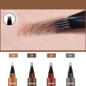 Four-forked Liquid Eyebrow Pencil Three-dimensional Long-lasting (Option: 1light brown)