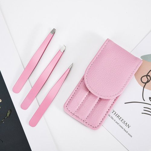Three Piece Set Of Stainless Steel Eyebrow Plucking Forceps For Eyebrow Trimming Tools