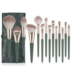 14 Green Cloud Makeup Brushes Suit Super Soft (Option: Green Plug In Package)