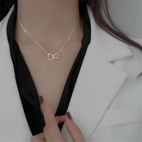 Heart-shaped Necklace Women Korean Version Clavicle Chain Wild Valentine's Day Gift (Metal Color: Silver Color)