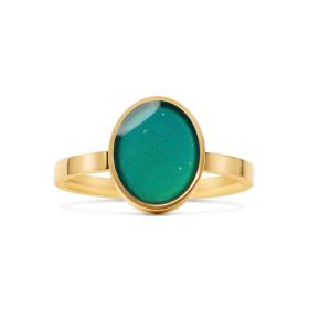 18k Gold PVD Coated Stainless Steel Mood Ring / CFR7041 (size: 6)
