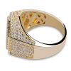 Plated Gold Ring For Men Full Inlaid Zircon Cubic Geometric Square Signet Ring Man's Engagement Wedding Ring Marriage Jewelry Gift
