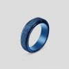 Spinner Ring For Women Men; Anxiety Relief Stainless Steel Golden Silvery Black Rainbow Sand Blast Finish Fidget Ring; Band Wedding Pormise Jewelry