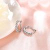 Simple Elegant Women Plated  Silver Gold Hoop Earrings Geometric Earrings Ear Hooks Jewelry