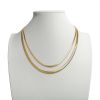 18k Gold PVD Coated Stainless Steel Herringbone Chain Necklace / CHN9771