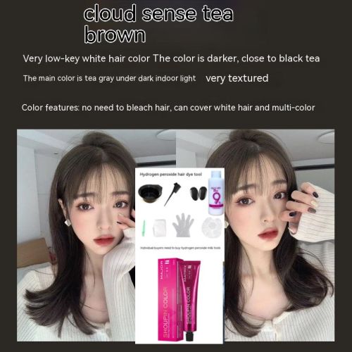 Ammonia-free Hair Color Paste Monochrome Paste Cover White Hair Multi-segment Color One-step Black Tea Gray Blue Black Hair Dye